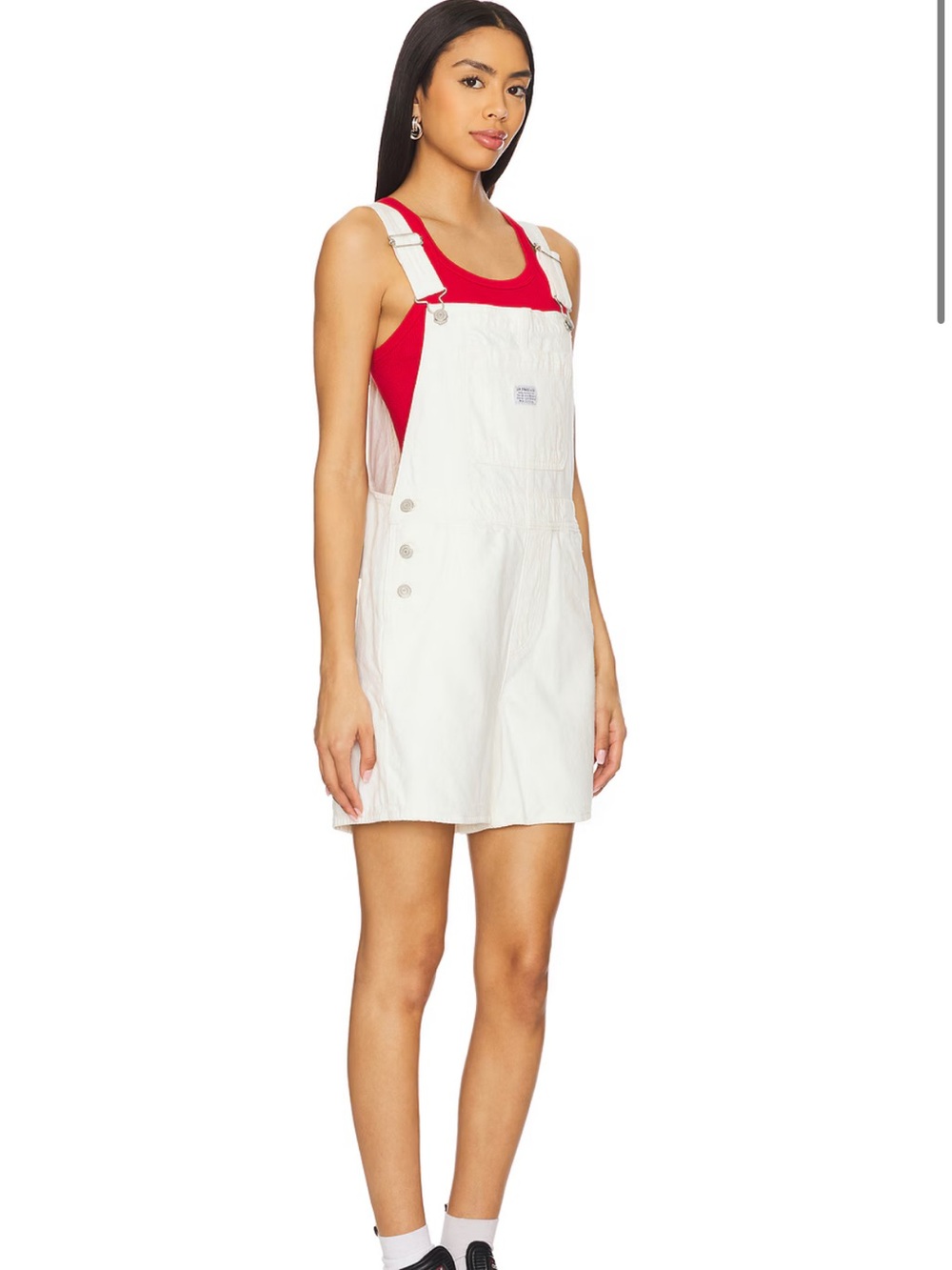 Levi's Cream Denim Overalls with Branded Patch